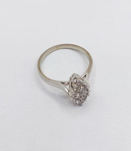 Bague 48.5 Bague marquise vintage en or blanc 18k et diamants 58 Facettes A07498