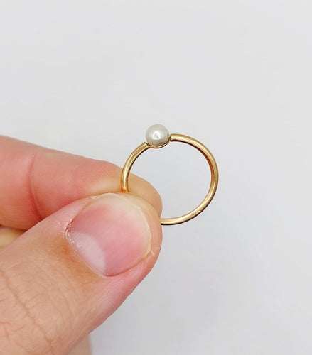 Bague 52.5 Bague antique en or rose 18k et perle 58 Facettes A07503