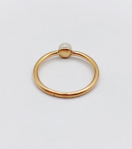 Bague 52.5 Bague antique en or rose 18k et perle 58 Facettes A07503