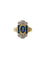 Bague 53.5 Bague Art déco en or jaune et blanc 18K, saphir et diamants 58 Facettes bag-artdeco.2208