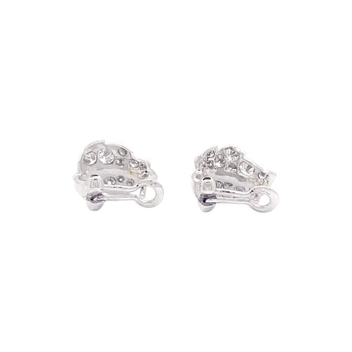 Boucles d'oreilles Boucles d'oreilles feuilles en or jaune et blanc avec diamants 58 Facettes 35765