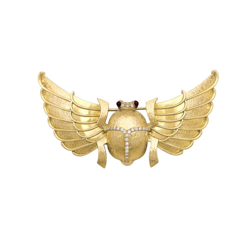Broche Broche Scarabée en or jaune, diamants et rubis 58 Facettes 35776