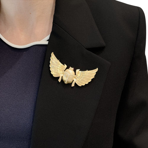 Broche Broche Scarabée en or jaune, diamants et rubis 58 Facettes 35776