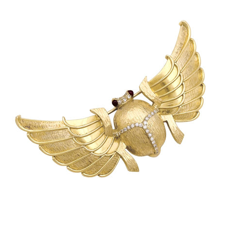 Broche Broche Scarabée en or jaune, diamants et rubis 58 Facettes 35776