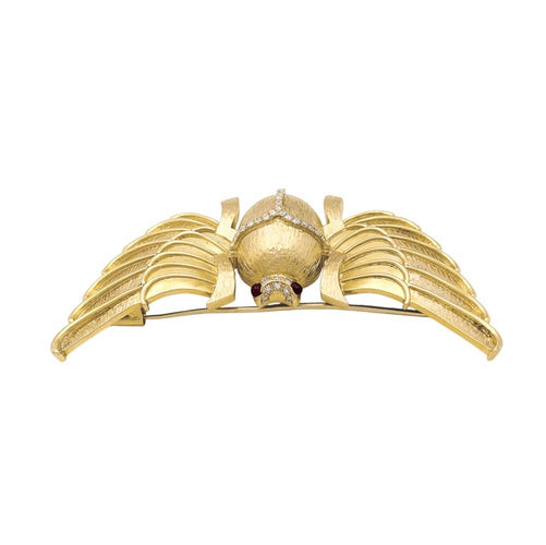 Broche Broche Scarabée en or jaune, diamants et rubis 58 Facettes 35776