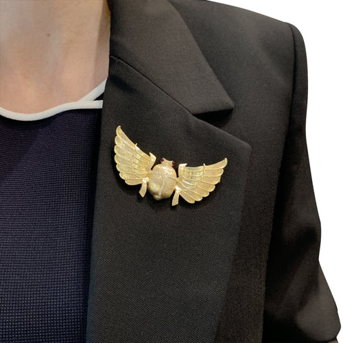 Broche Broche Scarabée en or jaune, diamants et rubis 58 Facettes 35776