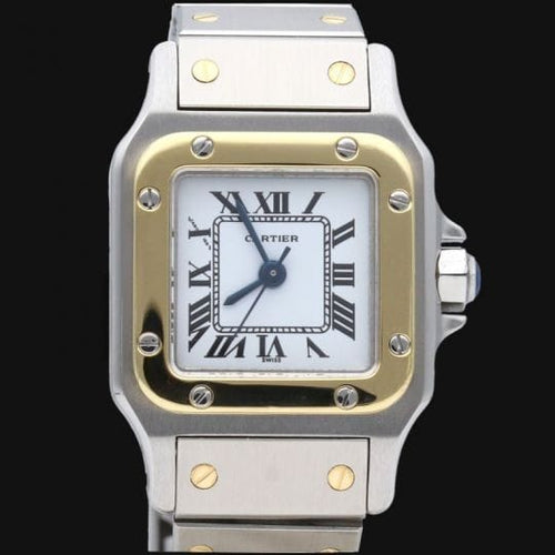 Montre Cartier Santos - Montre dame en or jaune 18K et acier 58 Facettes MT46941