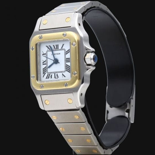Montre Cartier Santos - Montre dame en or jaune 18K et acier 58 Facettes MT46941