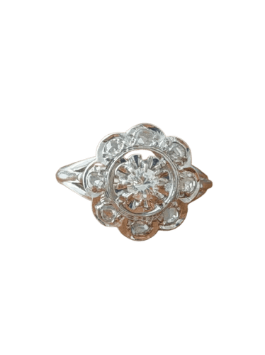 Bague 50 Marguerite - Bague Art déco en or blanc et diamants 58 Facettes aadada
