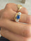 Bague 52 Bague jarretière en or rose, platine, saphir et diamants 58 Facettes adaa