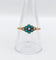 Bague 59 Bague marguerite antique en or 18k, turquoises et perles 58 Facettes A07504