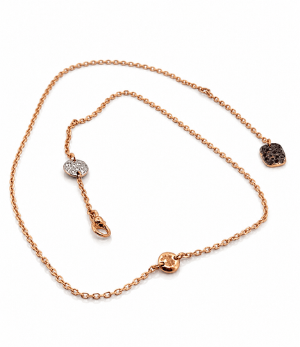Collier Pomellato Lasso Sabbia - Collier en or rose et diamants 58 Facettes Psl