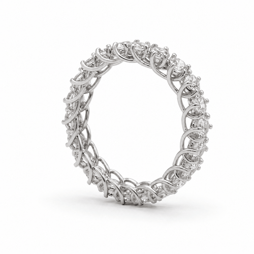 Bague 54 Alliance américaine en or blanc et diamants 58 Facettes 1.0001539/1