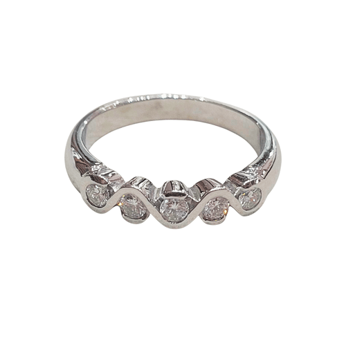 Bague 54 Bague en or blanc 18 carats et diamants 58 Facettes S255