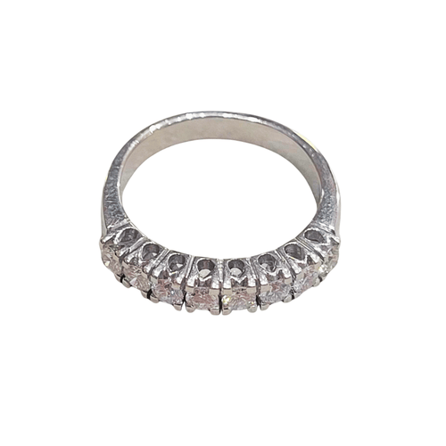 Bague 50 Bague demi-alliance en or blanc et diamants 58 Facettes S89