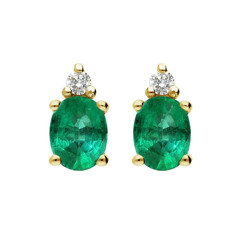Boucles d'oreilles AITCHES Single Tulip - Boucles d'oreilles en or 18K, émeraudes et diamants 58 Facettes GER1347GN