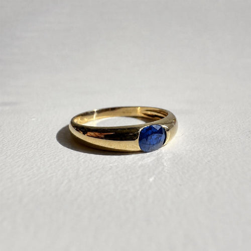 Bague 53 Single Tulip - Bague saphir ovale en or 18 carats 58 Facettes GBR1225BL