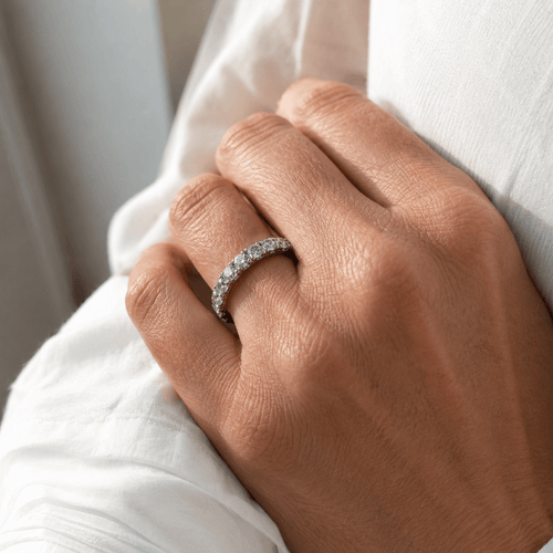 Bague 54 Alliance américaine - Bague en or blanc et diamants 58 Facettes 1.0000874/1