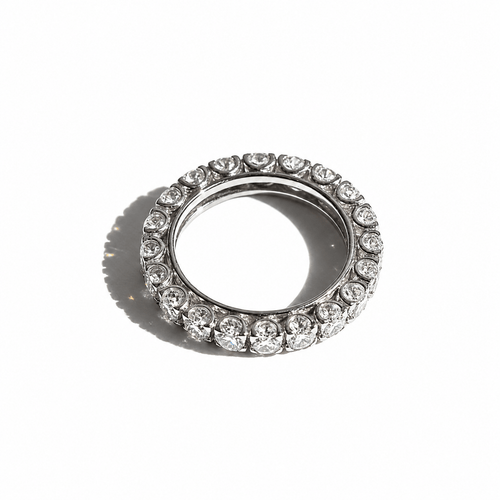 Bague 54 Alliance américaine - Bague en or blanc et diamants 58 Facettes 1.0000874/1