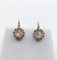 Boucles d'oreilles Dormeuses fleurs de lys en or 18k, platine et diamants taille rose 58 Facettes A07517