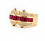 Bague 54 Bague en or jaune 18 carats, diamants et rubis 58 Facettes Bfr