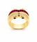 Bague 54 Bague en or jaune 18 carats, diamants et rubis 58 Facettes Bfr