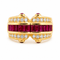 Bague 54 Bague en or jaune 18 carats, diamants et rubis 58 Facettes Bfr