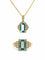 Parure - Bague et pendentif en or jaune, aigues-marines et diamants 58 Facettes Onc
