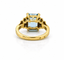 Parure - Bague et pendentif en or jaune, aigues-marines et diamants 58 Facettes Onc