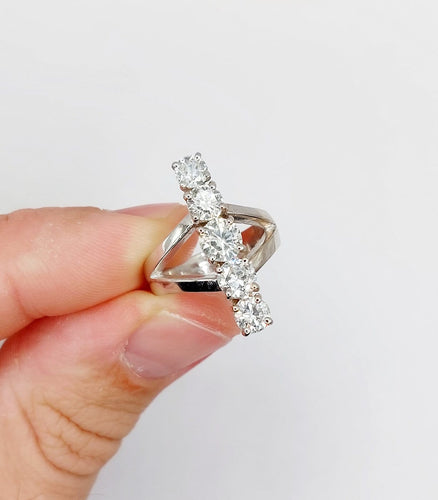 Bague 52.5 Bague marquise vintage en or blanc 18k et diamants 58 Facettes A07520
