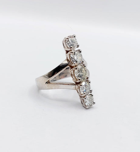 Bague 52.5 Bague marquise vintage en or blanc 18k et diamants 58 Facettes A07520