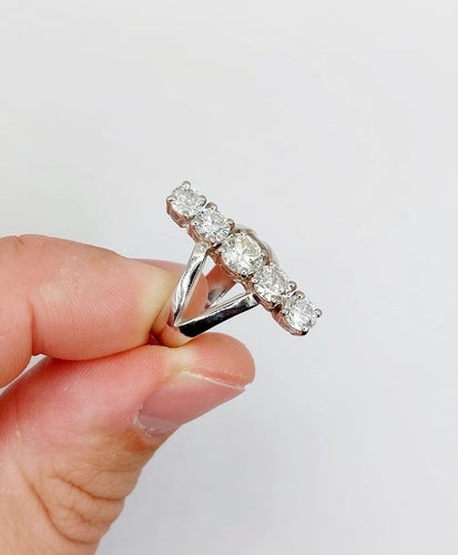 Bague 52.5 Bague marquise vintage en or blanc 18k et diamants 58 Facettes A07520