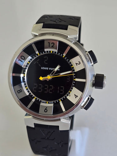 Montre Louis Vuitton Tambour - Montre en acier inoxydable 58 Facettes 1