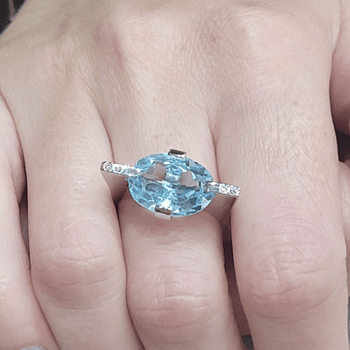 Bague 57 Bague topaze et diamants 58 Facettes BRI189RE