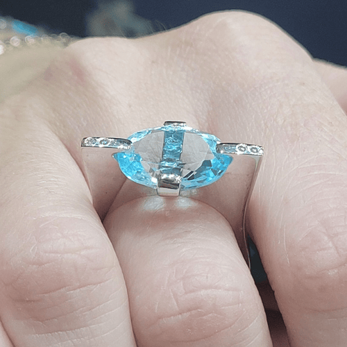 Bague 57 Bague topaze et diamants 58 Facettes BRI189RE