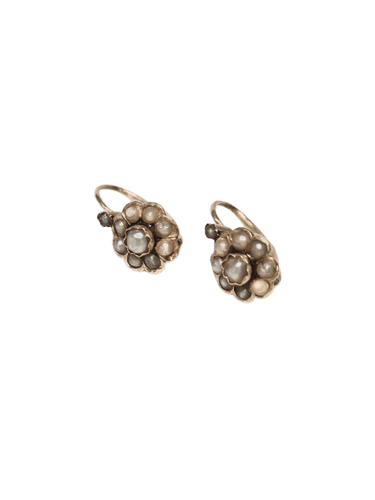 Boucles d'oreilles Boucles d’oreilles dormeuses en or jaune et demi-perles fines 58 Facettes Bo_03