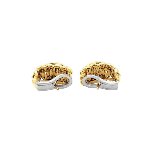 Boucles d'oreilles Boucles d'oreilles Mailles vintage en or jaune, blanc et diamants 58 Facettes 35772