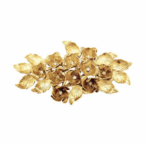 Broche Fleurs - Broche en or jaune et diamants 58 Facettes 35775