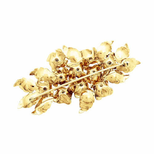 Broche Fleurs - Broche en or jaune et diamants 58 Facettes 35775