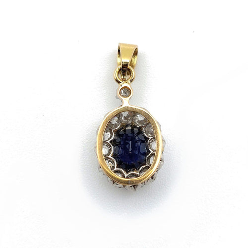 Pendentif Pendentif marguerite XIXe en or jaune, saphir et diamants 58 Facettes 264