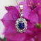 Pendentif Pendentif marguerite XIXe en or jaune, saphir et diamants 58 Facettes 264