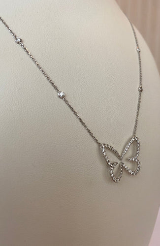 Collier Messika Paris Butterfly - Collier en or blanc et diamants 58 Facettes collier