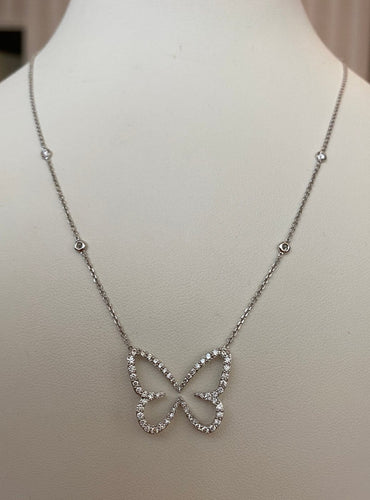 Collier Messika Paris Butterfly - Collier en or blanc et diamants 58 Facettes collier