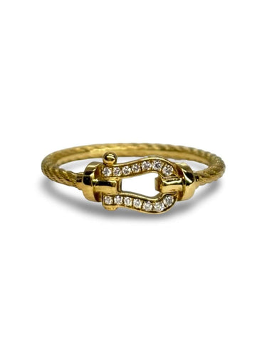 Bague 51 Fred Force 10 - Bague petit modèle en or jaune et diamants 58 Facettes 2046