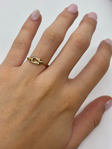 Bague 51 Fred Force 10 - Bague petit modèle en or jaune et diamants 58 Facettes 2046