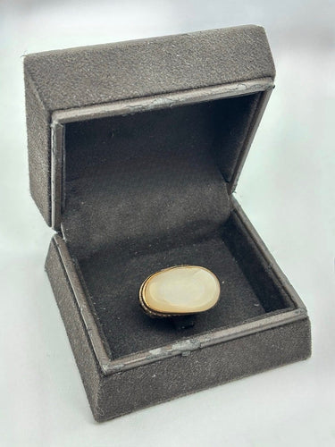 Bague 56 Anjara - Bague en or jaune, pierre de lune, quartz fumé et diamants 58 Facettes 2069