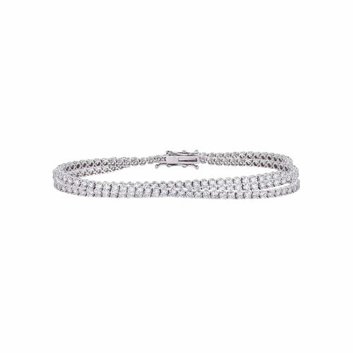 Bracelet Disco - Bracelet tennis triple en or blanc 18K et diamants 58 Facettes GBT1018WG-1