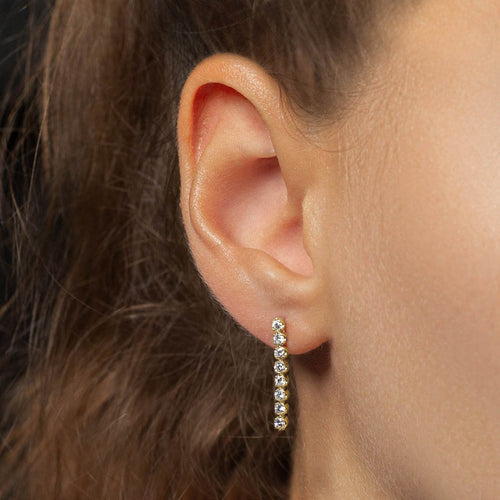 Disco - Boucles d'oreilles tennis en or 18K et diamants 0,5 ct 58 Facettes GER1022YG
