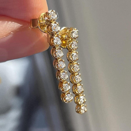 Boucles d'oreilles Disco - Boucles d'oreilles tennis en or 18K et diamants 0,5 ct 58 Facettes GER1022YG