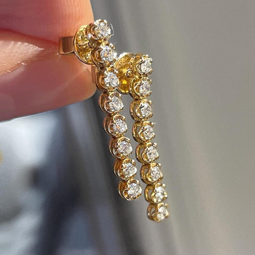 Disco - Boucles d'oreilles tennis en or 18K et diamants 0,5 ct 58 Facettes GER1022YG